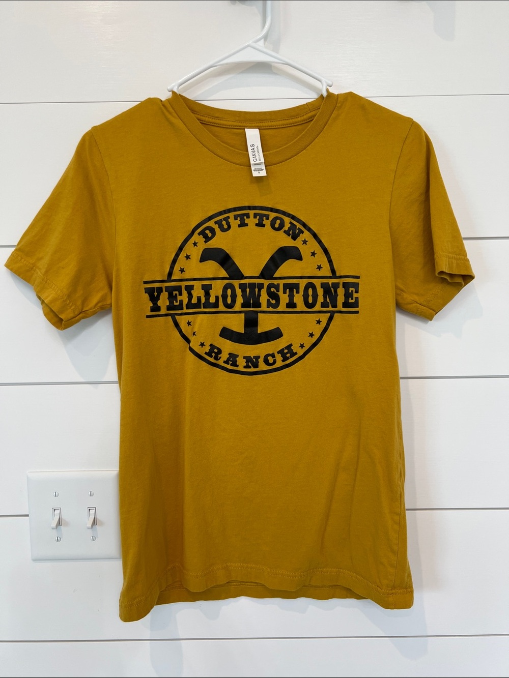 Bella Canvas Mustard Yellow "Yellowstone Ranch" Short Sleeve Tee